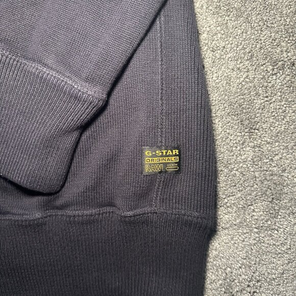 Vintage G-Star Raw Orlando Vest Knit Full Zip Sweater Mens XL Big Logo Black - Picture 3 of 10